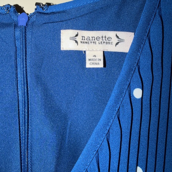 Nanette Lepore Blue Dress with White Dots - Picture 2 of 8